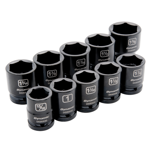SAE Socket Set, 10 Pcs, Impact, 3/4" Drive Size Brunswick Fyr & Safety