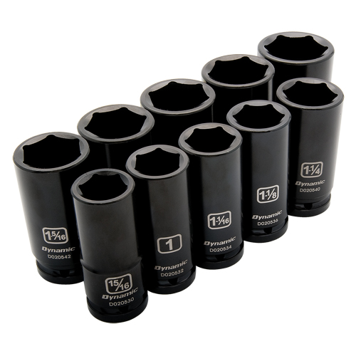 SAE Socket Set, 10 Pcs, Impact, 3/4" Drive Size, Deep Brunswick Fyr & Safety