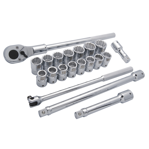 Metric Socket Set, 20 Pcs, 3/4" Drive Size Brunswick Fyr & Safety