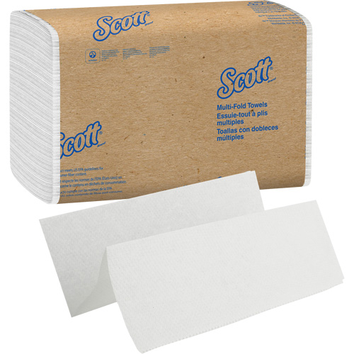 Scott&reg; Essential Multi-Fold Paper Towels, 1 Ply, 9-2/5" L x 9-1/5" W, 250 /Pack Brunswick Fyr & Safety