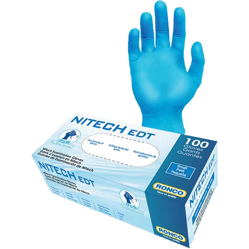 EDT&reg; Examination Gloves, X-Large, Nitech&reg;, 5-mil, Powder-Free, Blue, Class 2 Brunswick Fyr & Safety