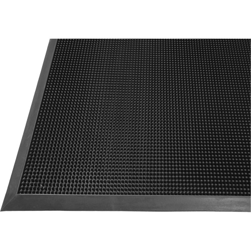Gritstop Fingermat Matting, Rubber, Scraper Type, Textured Pattern, 2-2/3" x 3-3/4", Black Brunswick Fyr & Safety
