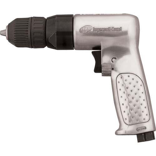 Reversible Air Drill, 4 CFM, 1/4" NPTF, 93 dBA, 3/8" Chuck, Keyless Brunswick Fyr & Safety