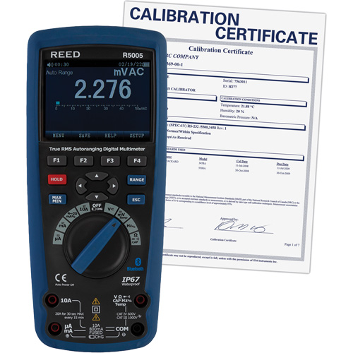 True RMS Industrial Multimeter with ISO Certificate, AC/DC Voltage, AC/DC Current Brunswick Fyr & Safety