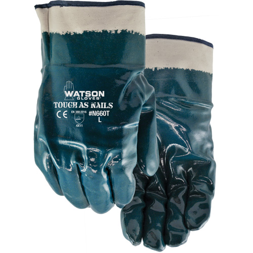 Gants r&eacute;sistants aux produits chimiques Tough-As-Nails, Taille Grand, Coton Brunswick Fyr & Safety