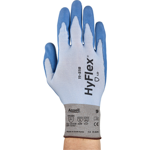 Gants Hy-Flex 11-518, Taille Petit/7, Calibre 18, Rev&ecirc;tement Polyur&eacute;thane, Enveloppe en Dyneema, ASTM ANSI niveau A2/EN 388 niveau B Brunswick Fyr & Safety