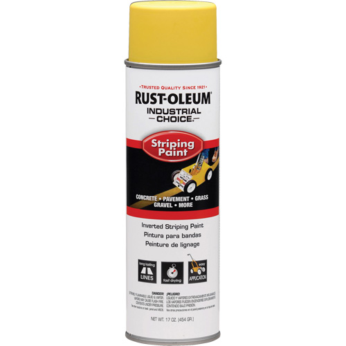 Peinture de traçage en a&eacute;rosol syst&egrave;me S1600 Industrial Choice applicable en position invers&eacute;e, Jaune, 18 oz, Canette a&eacute;rosol Brunswick Fyr & Safety