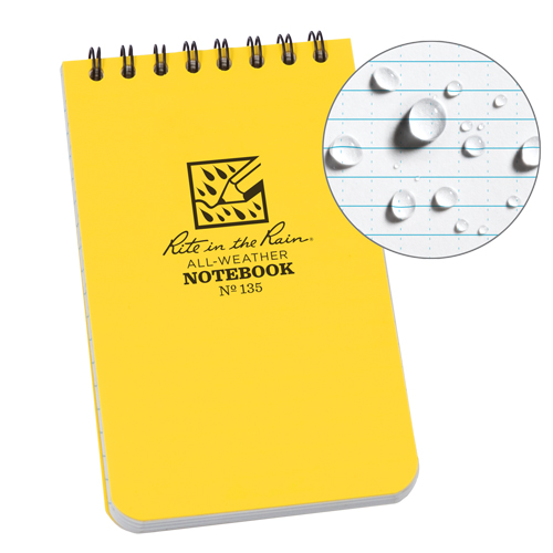 Pocket Top-Spiral Notebook, Soft Cover, Yellow, 100 Pages, 3" W x 5" L Brunswick Fyr & Safety