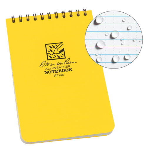 Pocket Top-Spiral Notebook, Soft Cover, Yellow, 100 Pages, 4" W x 6" L Brunswick Fyr & Safety