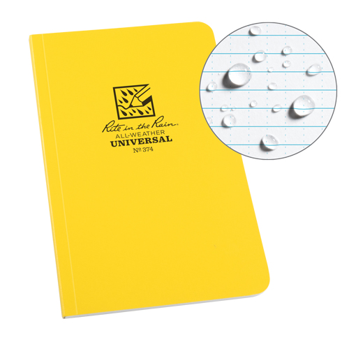 Field-Flex Bound Book, Soft Cover, Yellow, 128 Pages, 4-5/8" W x 7-1/4" L Brunswick Fyr & Safety