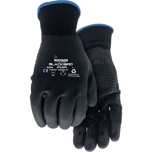 Stealth Blackbird Coated Gloves, X-Large, Microfoam Nitrile Coating, 15 Gauge, Polyester Shell Brunswick Fyr & Safety