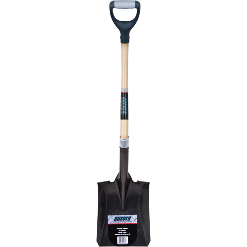 Heavy-Duty Square Shovel, Hardwood, Carbon Steel Blade, D-Grip Handle, 30" Long Brunswick Fyr & Safety