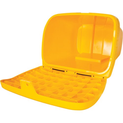 Bacs d'entreposage pour sel & sable, Avec Moraillon, 21" x 27" x 26", 4,24 pi³, Jaune Brunswick Fyr & Safety