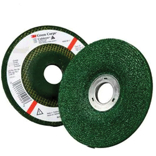 Meule &agrave; moyeu d&eacute;port&eacute; Green Corps, 4-1/2" x 1/4", Arbre 7/8", Oxyde d'aluminium, Type 27 Brunswick Fyr & Safety