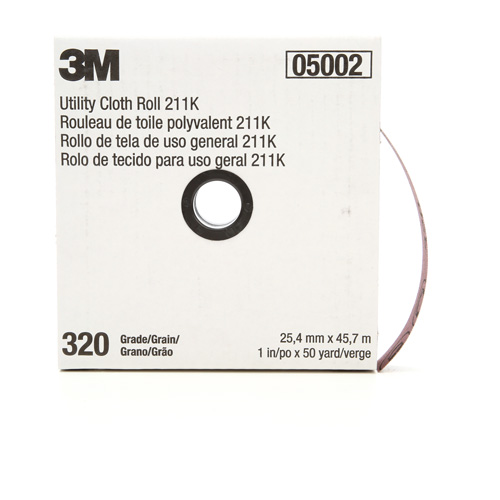 Rouleau de toile abrasive polyvalente 211K, Oxyde d'aluminium, 1" la x 150' lo, Grain 320 Brunswick Fyr & Safety