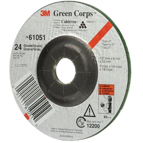 Meule flexible Green Corps, 5" x 1/4", Arbre 7/8", C&eacute;ramique, Type 1 Brunswick Fyr & Safety
