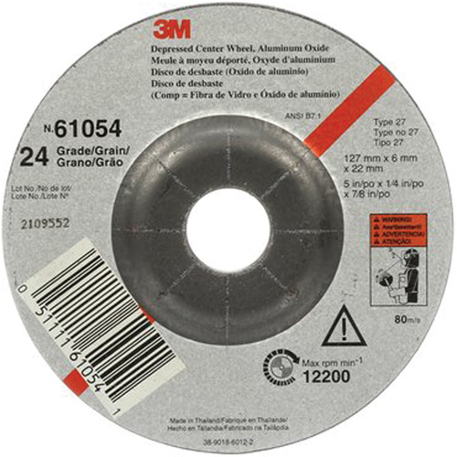 Meule &agrave; moyeu d&eacute;port&eacute;, 5" x 27, Oxyde d'aluminium Brunswick Fyr & Safety