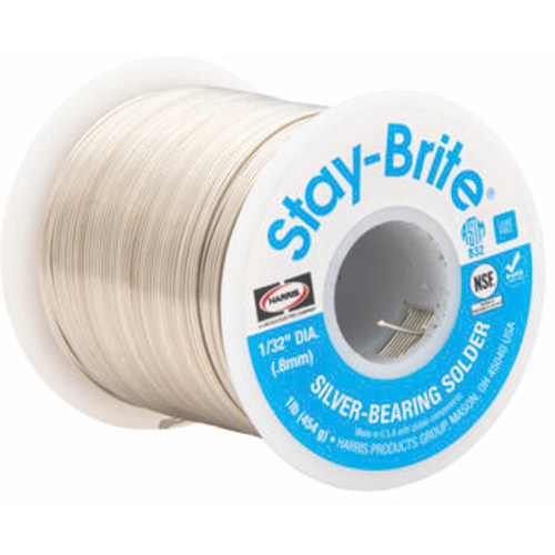 Stay-Brite&reg; Solders, Lead-Free, 96% Tin 4% Silver, Solid Core, 0.125" Dia. Brunswick Fyr & Safety