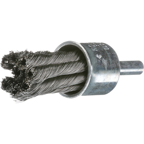 Knot Wire End Brush, 1" Dia., 0.02" Wire Dia., 1/4" Shank Brunswick Fyr & Safety