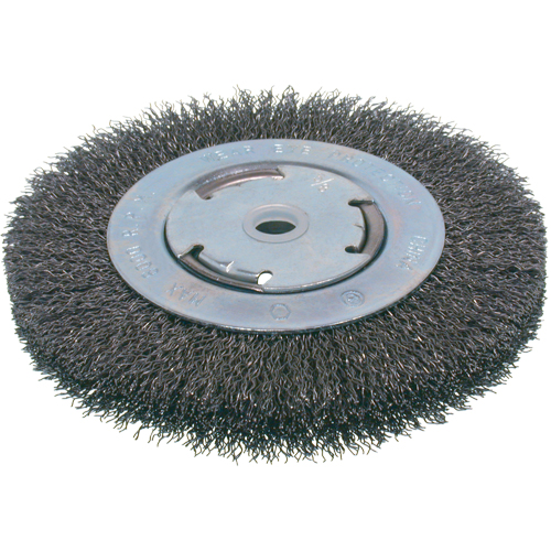 Economy Crimped Wire Wheel Brushes - Medium Face, 6" Dia., 0.014 Fill, 2" Arbor Brunswick Fyr & Safety