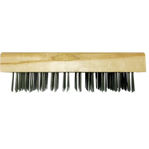 Flat Wire Butcher Block Brushes, Flat Steel Wire, 5 x 10 Wire Rows, 7-5/8" Long Brunswick Fyr & Safety