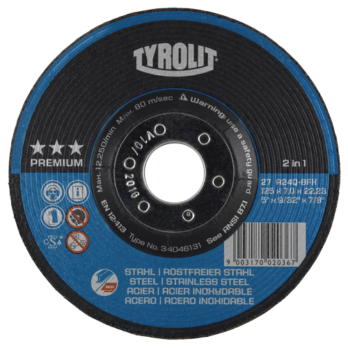 Meule, 4-1/2" x 9/32", Arbre 7/8", Type 27 Brunswick Fyr & Safety