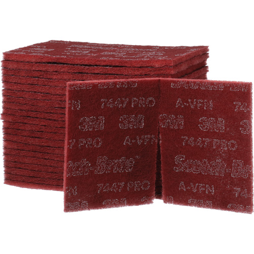 Tampons manuels Scotch-Brite 7447, Oxyde d'aluminium, 9" x 6", Grain Tr&egrave;s fin Brunswick Fyr & Safety