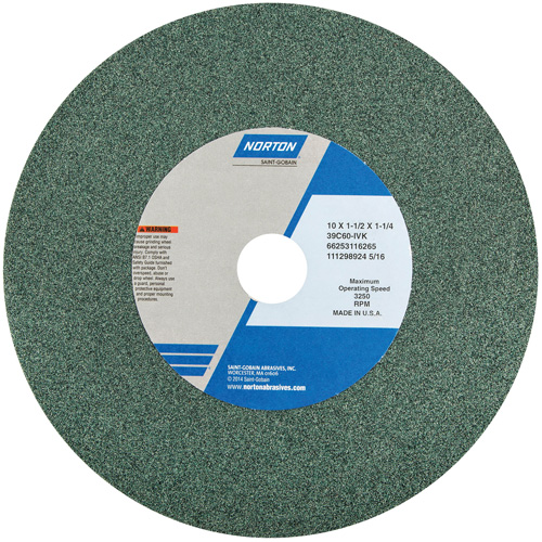 Bench and Pedestal Grinding Wheel, 14" x 2", 1-1/2" Arbor, 1, Silicon Carbide Brunswick Fyr & Safety