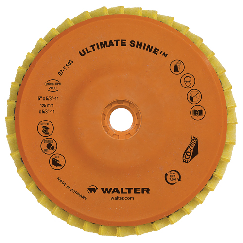 Disque &agrave; lamelles Ultimate Shine, 4-1/2" x 5/8"-11, Type 27, Grain Tr&egrave;s fin, Zirconium Brunswick Fyr & Safety
