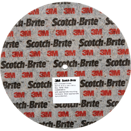 Meule unitaris&eacute;e EXL Scotch-Brite, 6" x 1/4", Arbre de 1/4", Grain de Fin, Carbure de silicium Brunswick Fyr & Safety