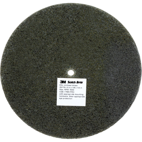 Meule unitaris&eacute;e EXL Scotch-Brite, 6" x 1/8", Arbre de 1/4", Grain de Fin, Carbure de silicium Brunswick Fyr & Safety