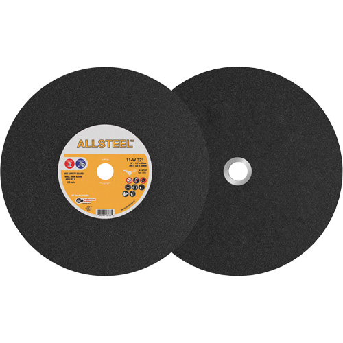 AllSteel Chopsaw Wheel, 12" x 1/8", 25/32" Arbor, Type 1, Aluminum Oxide, 6300 RPM Brunswick Fyr & Safety