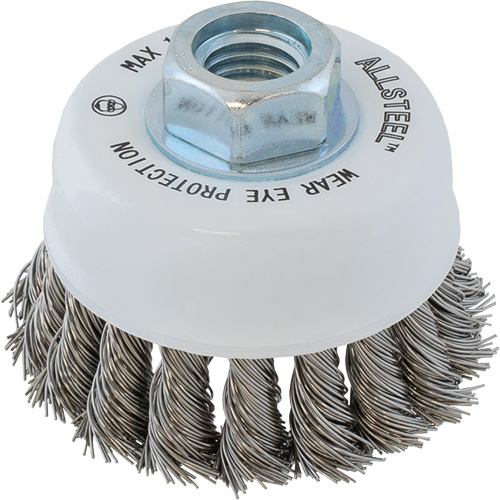 Brosse m&eacute;tallique ALLSTEEL, 3" dia. x 5/8"-11 arbre Brunswick Fyr & Safety