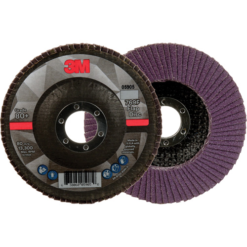 Disque &agrave; lamelles &agrave; changement rapide 769F, 4-1/2" x 7/8", Type 27, Grain 80+, C&eacute;ramique Brunswick Fyr & Safety