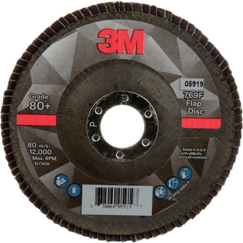 Disque &agrave; lamelles &agrave; changement rapide 769F, 5" x 7/8", Type 27, Grain 80+, C&eacute;ramique Brunswick Fyr & Safety