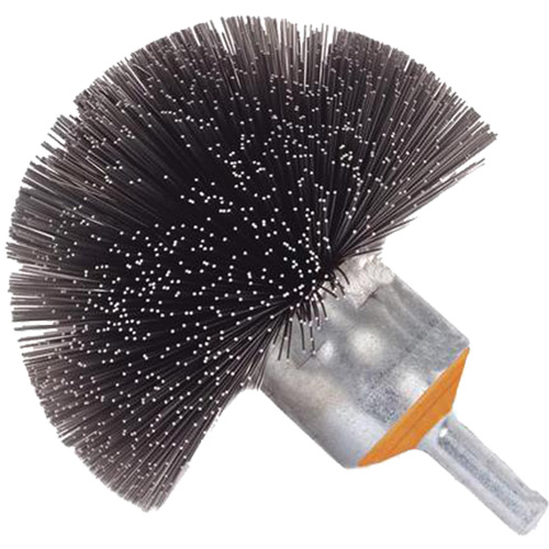 Brosse sph&eacute;rique mont&eacute;e &agrave; fils cr&ecirc;p&eacute;s, 1-1/2", Fils 0,008", Tige 1/4" Brunswick Fyr & Safety
