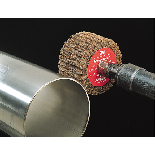 Scotch-Brite Flap Brushes, 2" Dia. x 1" W, 1/4" Arbor, Aluminum Oxide Brunswick Fyr & Safety