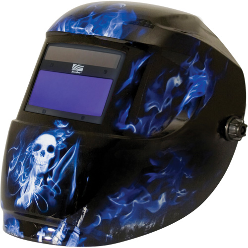 Masque de soudage Carrera ArcOne, 3" lo x 4" la Champ de vision, Teinte 9 - 13, Bleu Brunswick Fyr & Safety