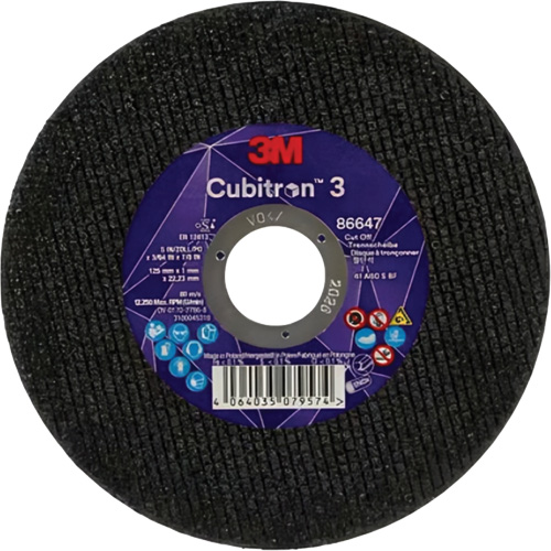 Cubitron 3 Cutting Disc, 5" x 9/32", 3/8" Arbor, Type 41 Brunswick Fyr & Safety