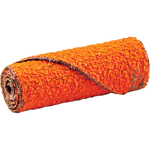 Cartouche de ruban abrasif en rouleau, 60 Grain, 1/2" dia., C&eacute;ramique d'alumine, 1-1/2" lo, 1/8" Dimension de l'arbre Brunswick Fyr & Safety