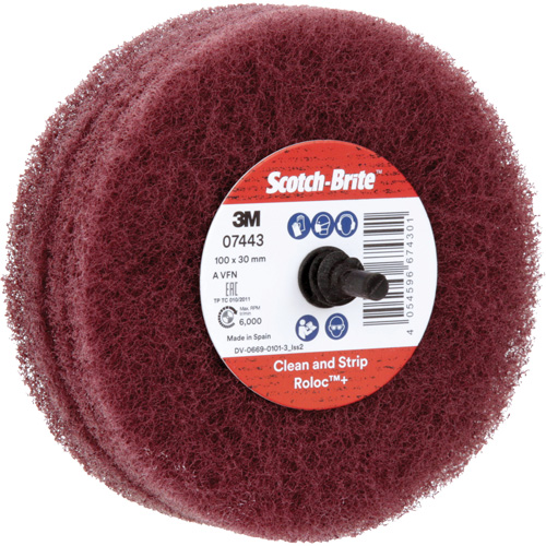 Scotch-Brite Roloc Plus General Purpose Scuffing Wheel, 4" Dia. Brunswick Fyr & Safety