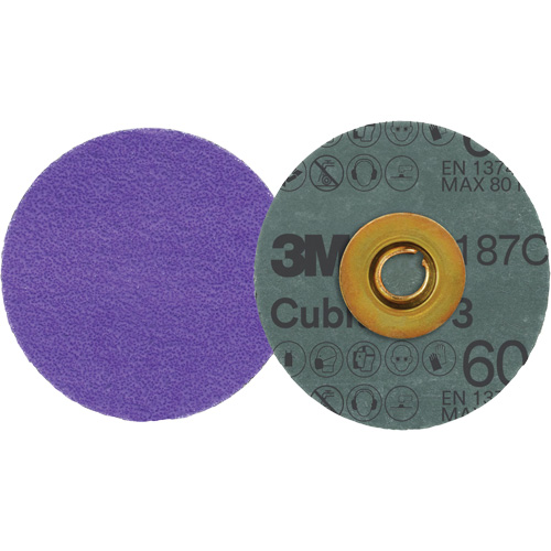 Cubitron 3 Roloc Fibre Disc, 3" Dia., 60+ Grit, Ceramic Brunswick Fyr & Safety