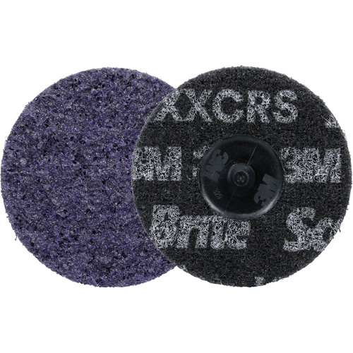 Meule robuste pour le conditionnement de pr&eacute;cision des surfaces Scotch-Brite Roloc, HD-DR, 3" dia., Grain 60+, C&eacute;ramique Brunswick Fyr & Safety