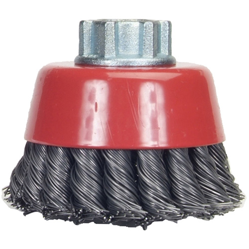 Knotted Wire Cup Brush, 4" Dia. x 5/8"-11 Arbor Brunswick Fyr & Safety