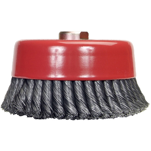 Brosse-boisseau &agrave; fils nou&eacute;s, 6" dia. x 5/8"-11 arbre Brunswick Fyr & Safety