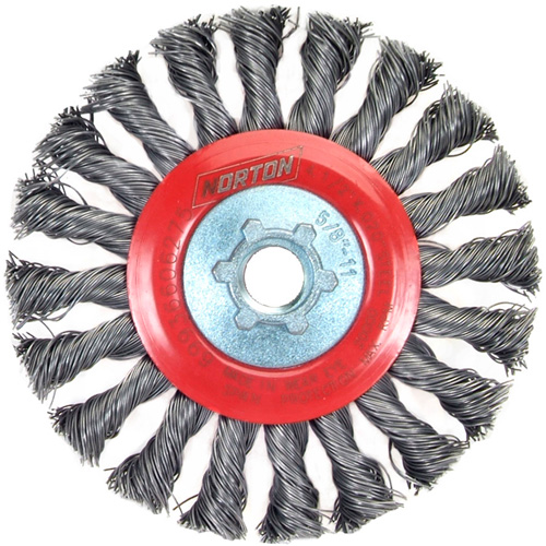 Standard Twist Wire Wheel, 4-1/2" Dia., 0.02" Fill, 5/8"-11 Arbor, Steel Brunswick Fyr & Safety