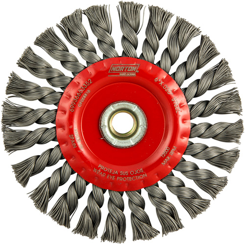 Roue compl&egrave;te de c&acirc;ble de torsion, Dia. 6", Fils 0,023", Arbre 5/8"-11, Acier Brunswick Fyr & Safety