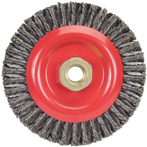 Stringer Bead Knot Wire Brush For Angle Grinders, 5" Dia., 0.02" Fill, 5/8"-11 Arbor, Steel Brunswick Fyr & Safety