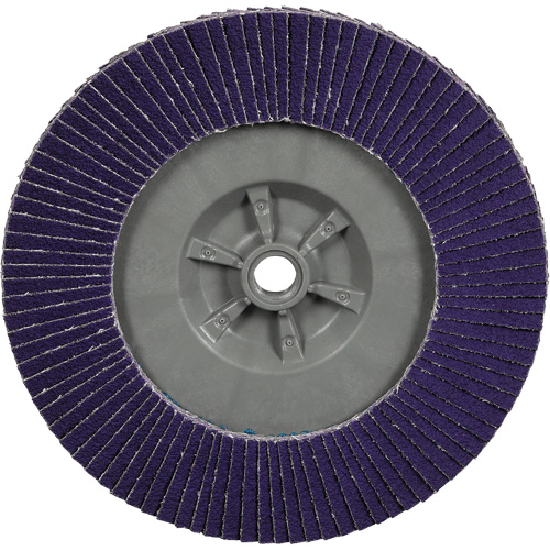 Disque &agrave; lamelles plate 1169F Cubitron 3 &agrave; changement rapide, 7" x 5/8"-11, Type T27, Grain 40+, C&eacute;ramique Brunswick Fyr & Safety