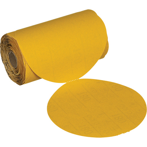 Stikit No Hole Gold Abrasive Disc Roll, 6" Dia., 220 Grit, Aluminum Oxide Brunswick Fyr & Safety
